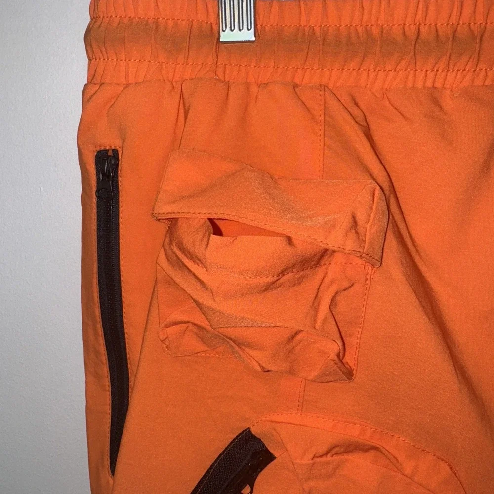 American Stitch Baggy Cargo Pants Mens Large Orange Zip‎ Utility Outdoor NWT